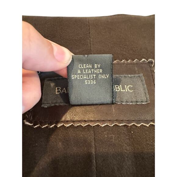 Banana Republic Vintage Leather Vest XL Brown Button Front Adjustable Western - Picture 6 of 6